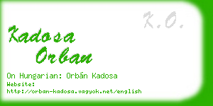 kadosa orban business card