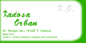 kadosa orban business card